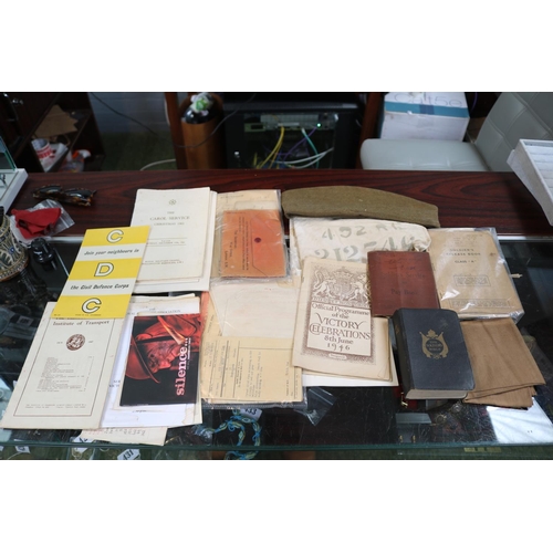 121 - Box of assorted Military Ephemera to include Royal Flying Corps documents etc