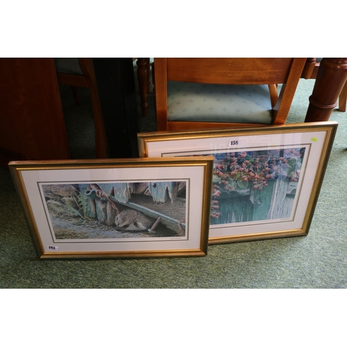 158 - 2 Framed Limited edition signed prints by Andrew Hutchinson depicting Hedgehog and Wren