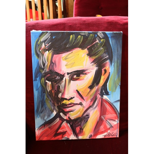 183 - Ash Brown Contemporary Bath Bristol Street Artist. Acrylic on canvas Pop Art  Elvis Presley signed p... 