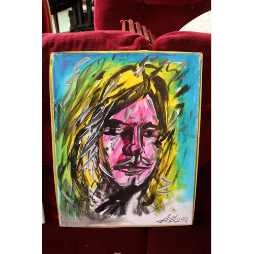 185 - Ash Brown Contemporary Bath/Bristol Street Artist. Acrylic on canvas Pop Art portrait of Kurt Cobain... 