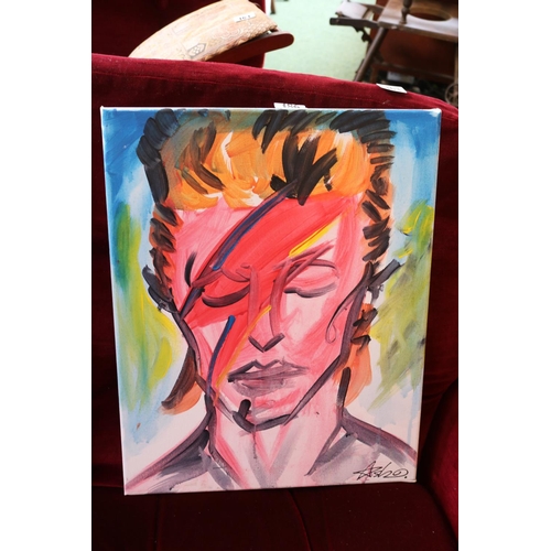 186 - Ash Brown Contemporary Bath/Bristol Street Artist. Acrylic on canvas Pop Art Portrait of David Bowie... 