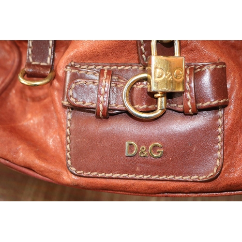 187 - Dolce & Gabbana Brown Leather Lilly multi zip Handbag