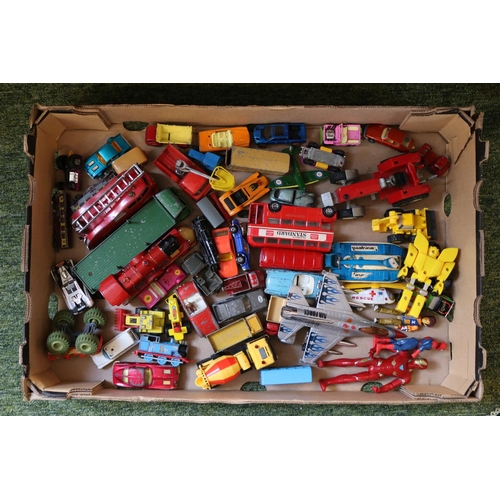 213 - Tray of assorted Play Worn Vehicles to include Corgi, Matchbox etc