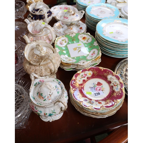 220 - Collection of H & R Daniel Tea wares to include Teapots, Plates etc