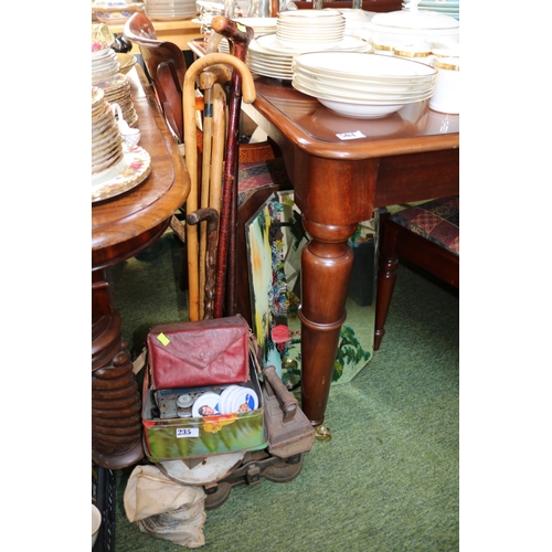 235 - Cast Iron Kitchen scales inc. Set of 1970s Football Jar tops