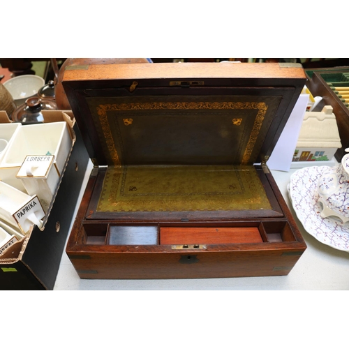 253 - Late 19thC Mahogany Writing slope with brass fittings