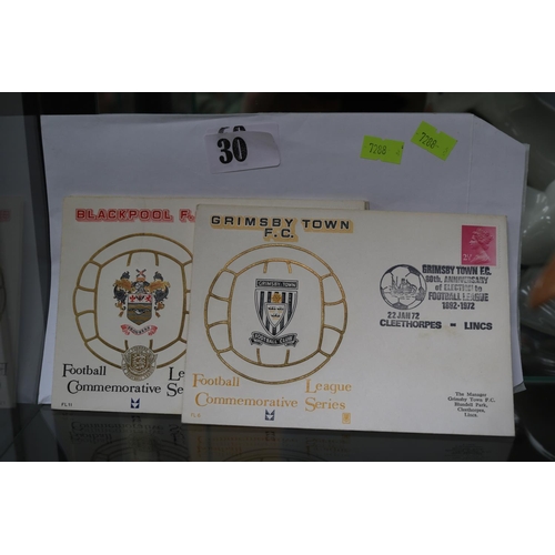 30 - Collection of 5 Football League Commemorative Series First Day Covers to include Blackpool, Preston,... 