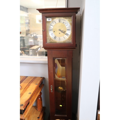 301 - Metamec Longcase clock with brass dial