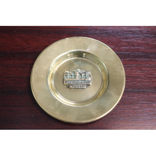 31 - Local Interest: The Bridge St Ives Hunts Brass Souvenir dish. 10cm in Diameter