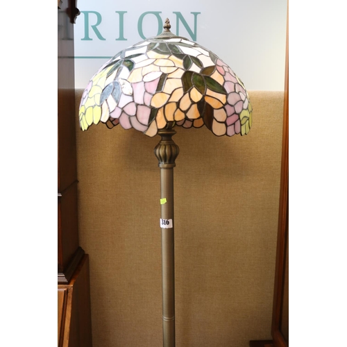 316 - Tiffany style Standard Lamp with leaded shade