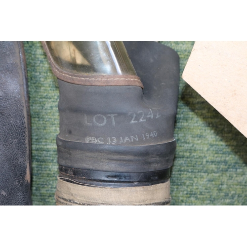 329 - Three Gas Masks to include one dated 1940 in tin (not Perished)