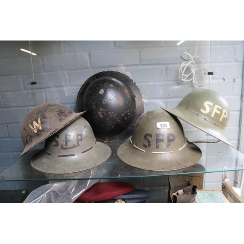 331 - Collection of WW2 Helmets