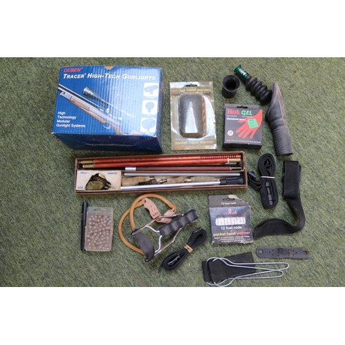 340 - Shooting Accessories including Tracing gun light and a Webley cleaning kit