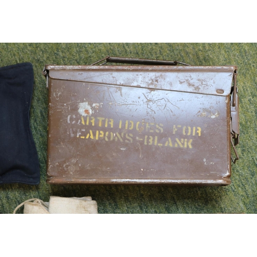 344 - 2 Ammo Boxes, Torch and assorted Military items