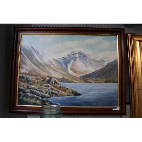 355 - Betty Warner Oil on canvas of a Mountain scene