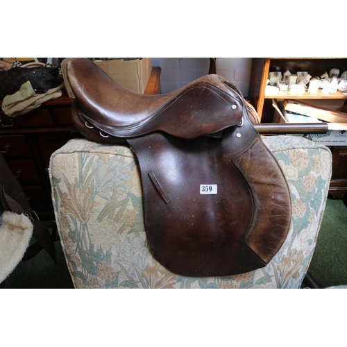 359 - Collection of 3 Leather Horse Saddles