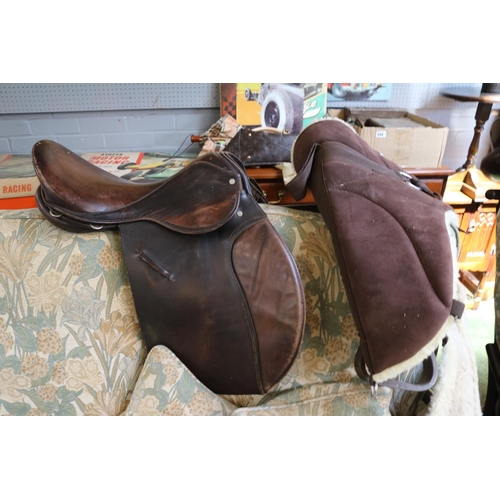 359 - Collection of 3 Leather Horse Saddles