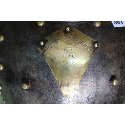 364 - Waterloo Breast Plate with applied plaque 'Waterloo 18th June 1815' with paper label ' 1st Empire Fr... 