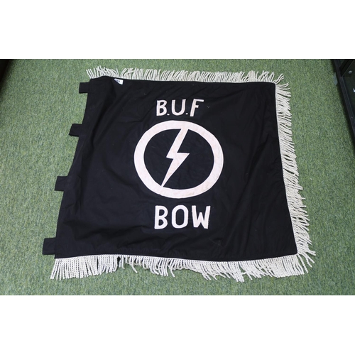 365 - Oswald Mosley Type British Union of Fascists (B.U.F) Bow Banner / Standard, large double sided cloth... 