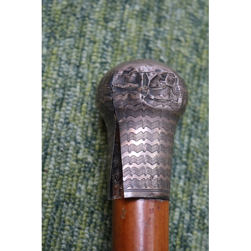 366 - Silver Topped Edwardian Walking Cane