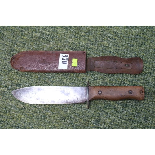 370 - Early Survival Type Knife by Wilkinson Sword 1B/4694 with Military Arrow and Leather scabbard