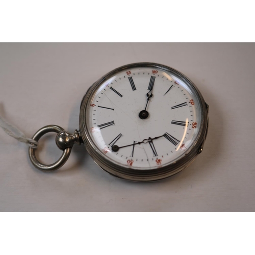 400 - G Mazzuchi Silver Pocket watch with Roman Numeral dial