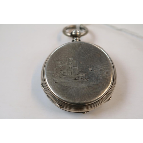 400 - G Mazzuchi Silver Pocket watch with Roman Numeral dial