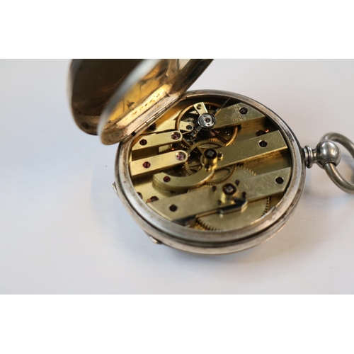 400 - G Mazzuchi Silver Pocket watch with Roman Numeral dial