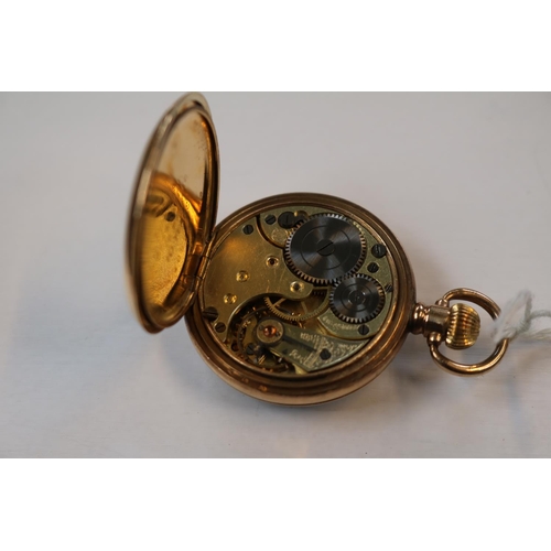 401 - European Gold plated ladies pocket watch with Roman numeral dial