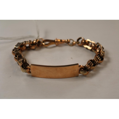 410 - Gents 9ct Gold ID Bracelet 23g total weight