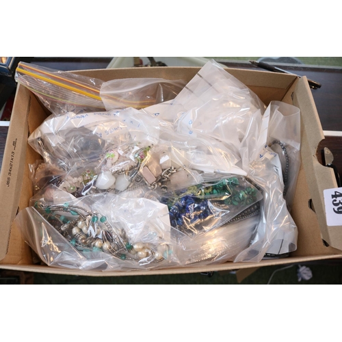 439 - Shoe box of assorted Costume jewellery to include Necklaces, Pendants etc