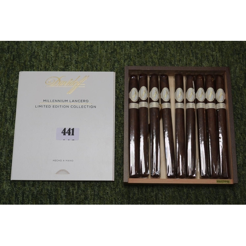 443 - Cased Davidoff Millennium Lancero Limited edition collection 9 Cigars