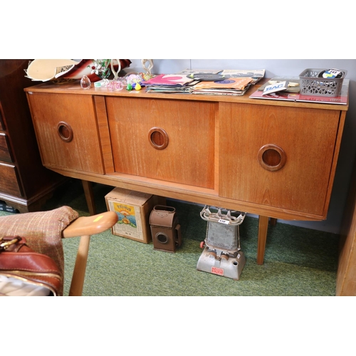 460 - Mid Century Low sideboard of 3 sliding doors 137cm in Length