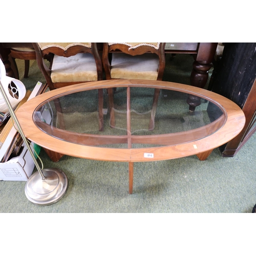 481 - Oval Astro G Plan Coffee table with glazed inset top