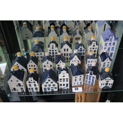 49 - Delft Hand Painted Collection of Blue & White Alcohol bottles