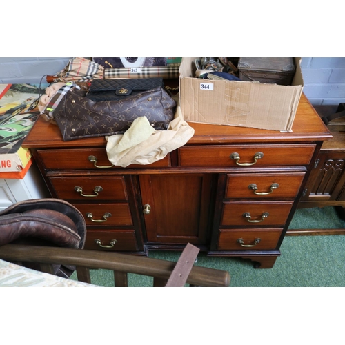 504 - Pine Desk with brass drop handles