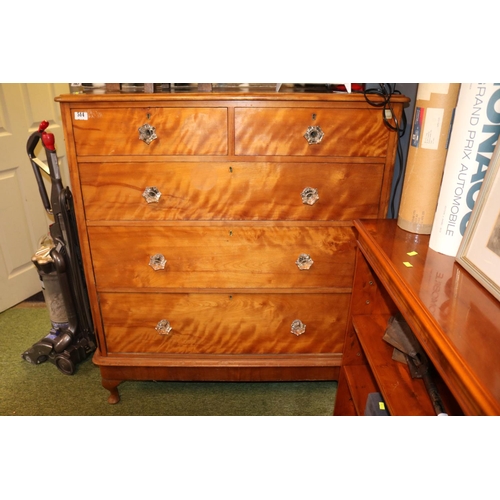 514 - Victorian Chest of 2 over 3 drawers with glass handles