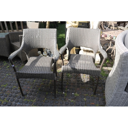 518 - Pair of Woven Garden Elbow chairs