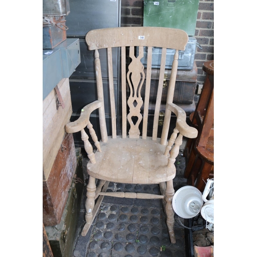 541 - Beech rocking Elbow chair