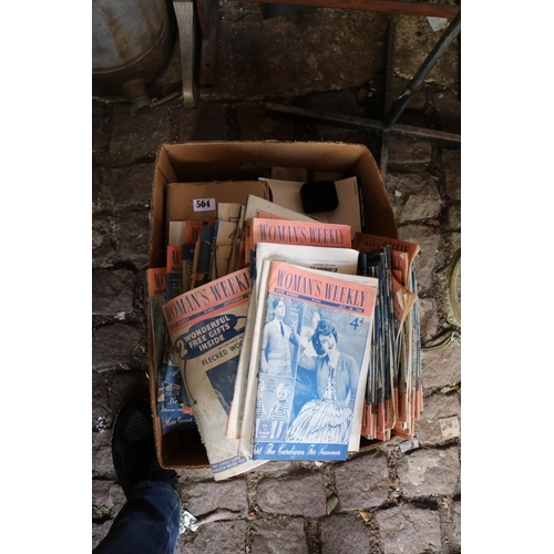 564 - box of Vintage Womans Weekly Magazines