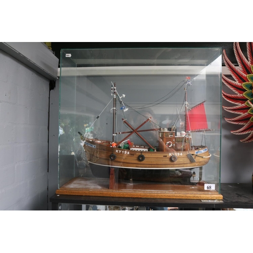 68 - Glazed Scratch Built model of a fishing boat Lady Pamela X 61cm in Length