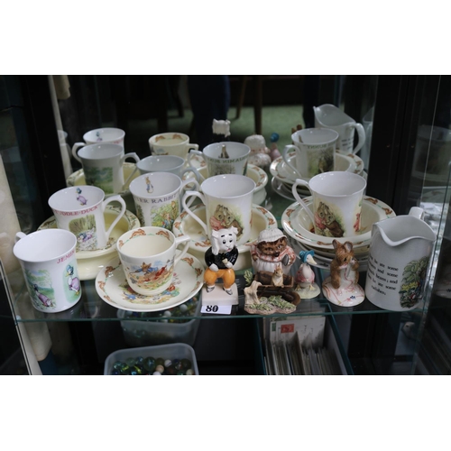 80 - Collection of assorted Bunnykins and other Nursery Ceramics  inc Royal Albert and Beswick