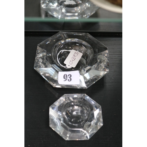 93 - 2 Val St Lambert Cut Crystal Ashtrays