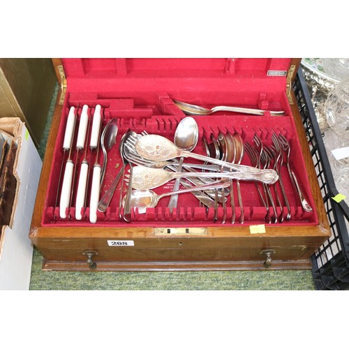 208 - Oak Cased Flexfit Canteen of Cutlery with assorted Flatware