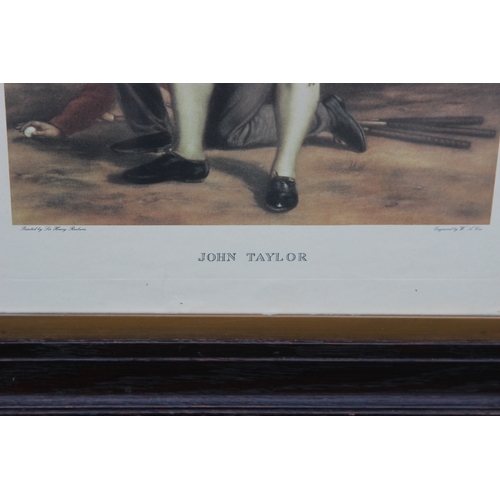 11 - 1923 John Taylor Print Engraved by W.A. Cox - Framed. A framed engraving print by W. A. Cox. This po... 
