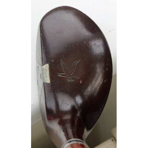 15 - Golf Sunday Stick Head Stamped with an Eagle. Wooden head, face with red, green and blue disk insert... 