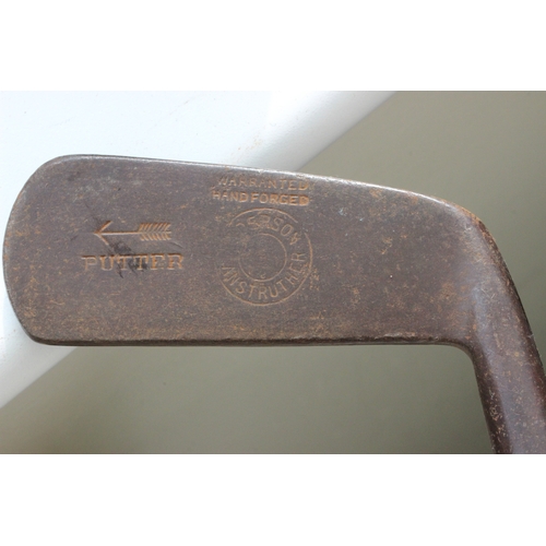 21 - Five Hickory Shafted Putters inc Spalding 