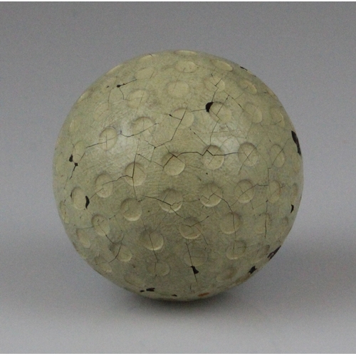 4 - Dunlop V Large Circles Golf Ball in Rare Makers Sack c1910. Dunlop V (orange) large flat shallow cir... 