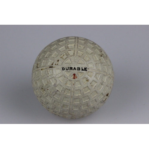 6 - Durable Square Mesh Ball c1920 Maker Unknown. Durable square mesh patterned ball with cicular poles ... 