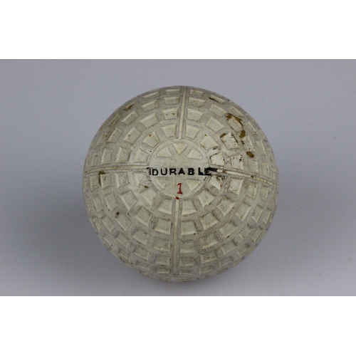 6 - Durable Square Mesh Ball c1920 Maker Unknown. Durable square mesh patterned ball with cicular poles ... 